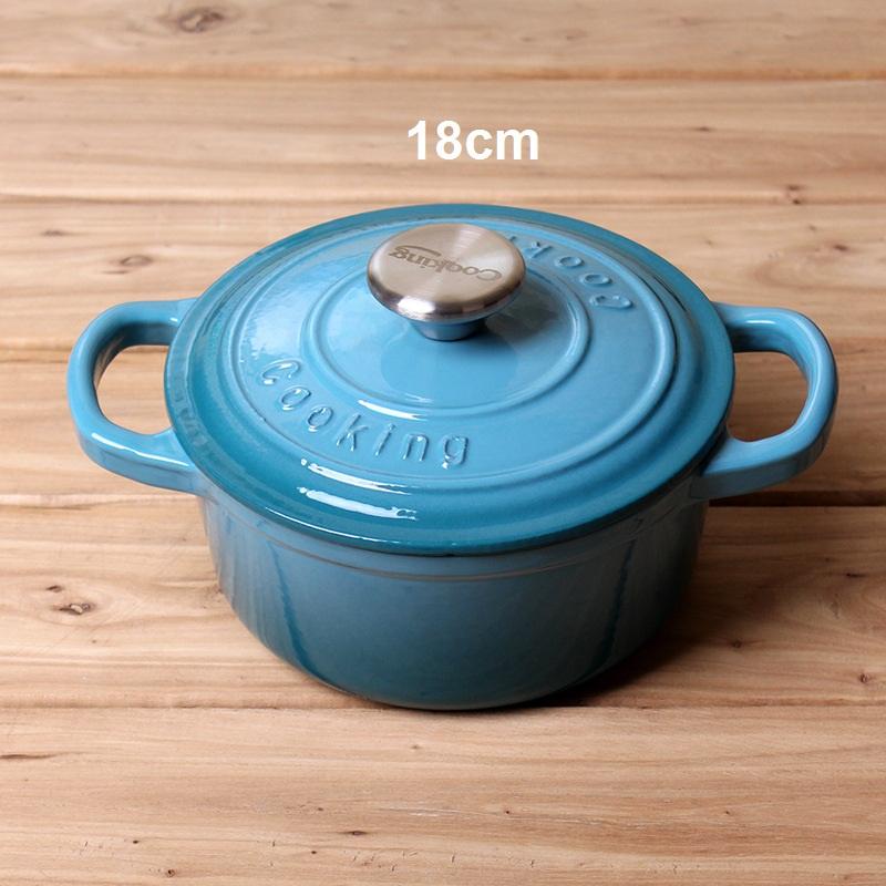 Nồi gang phủ gốm tráng men sâu lòng size 25cm và 18cm