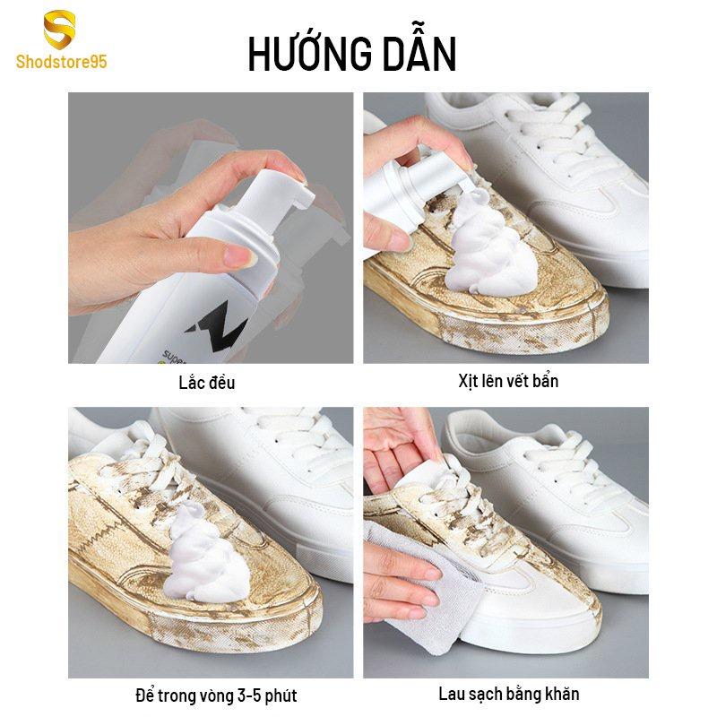 Chai xịt bọt vệ sinh giày , vệ sinh giày sneaker, đồ da, ghế nỉ, sofa - tặng bàn chải