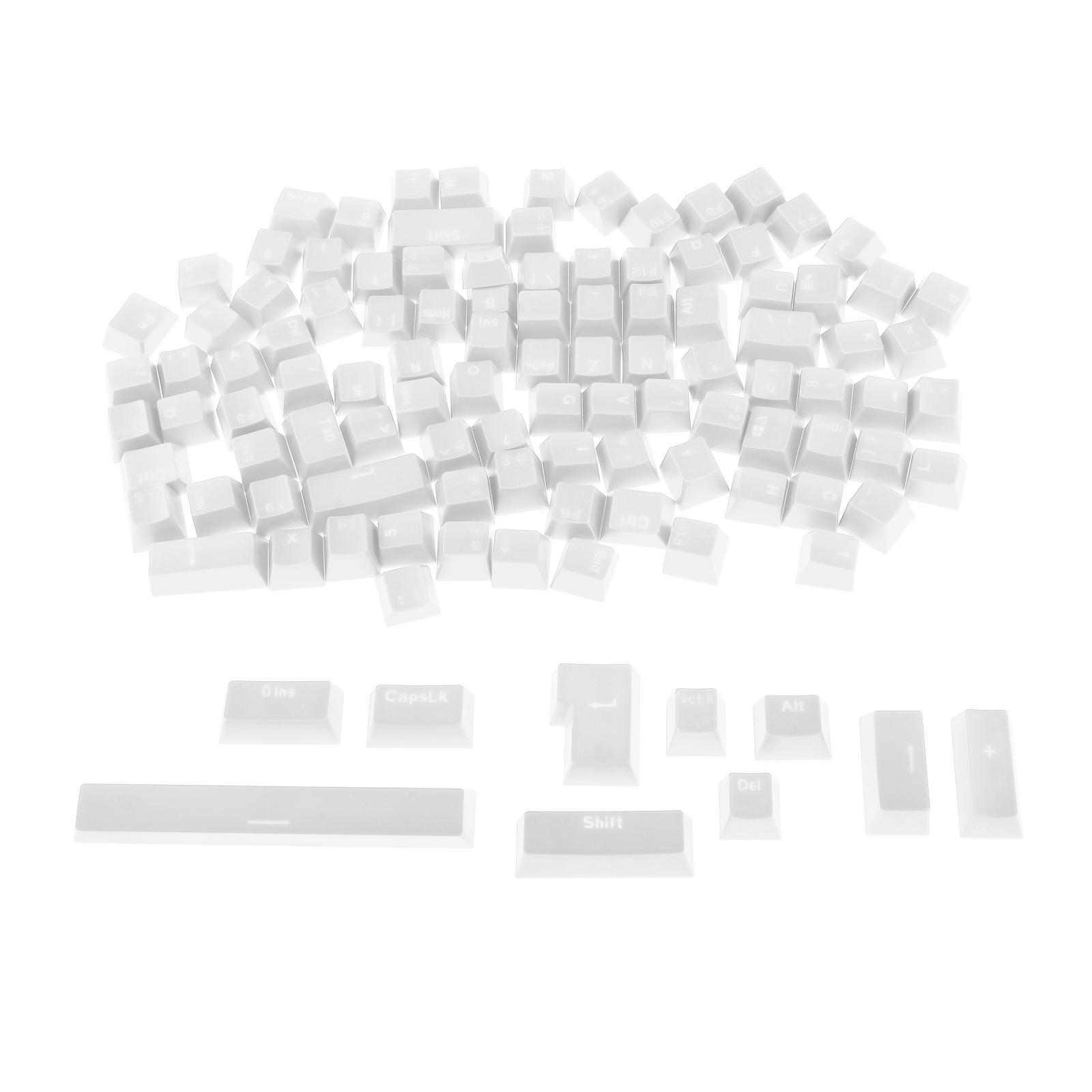 2 Pieces 108 Keys Translucent Keycaps for Mechanical Keyboard Red + White