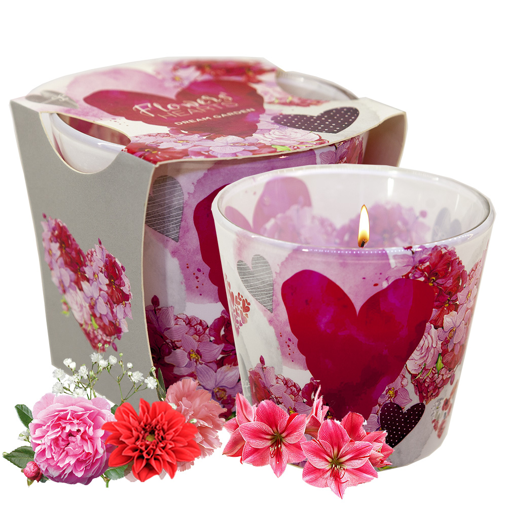 Ly nến thơm tinh dầu Bartek Flowers' Hearts 115g QT00669 - hoa păng xê (giao mẫu ngẫu nhiên)