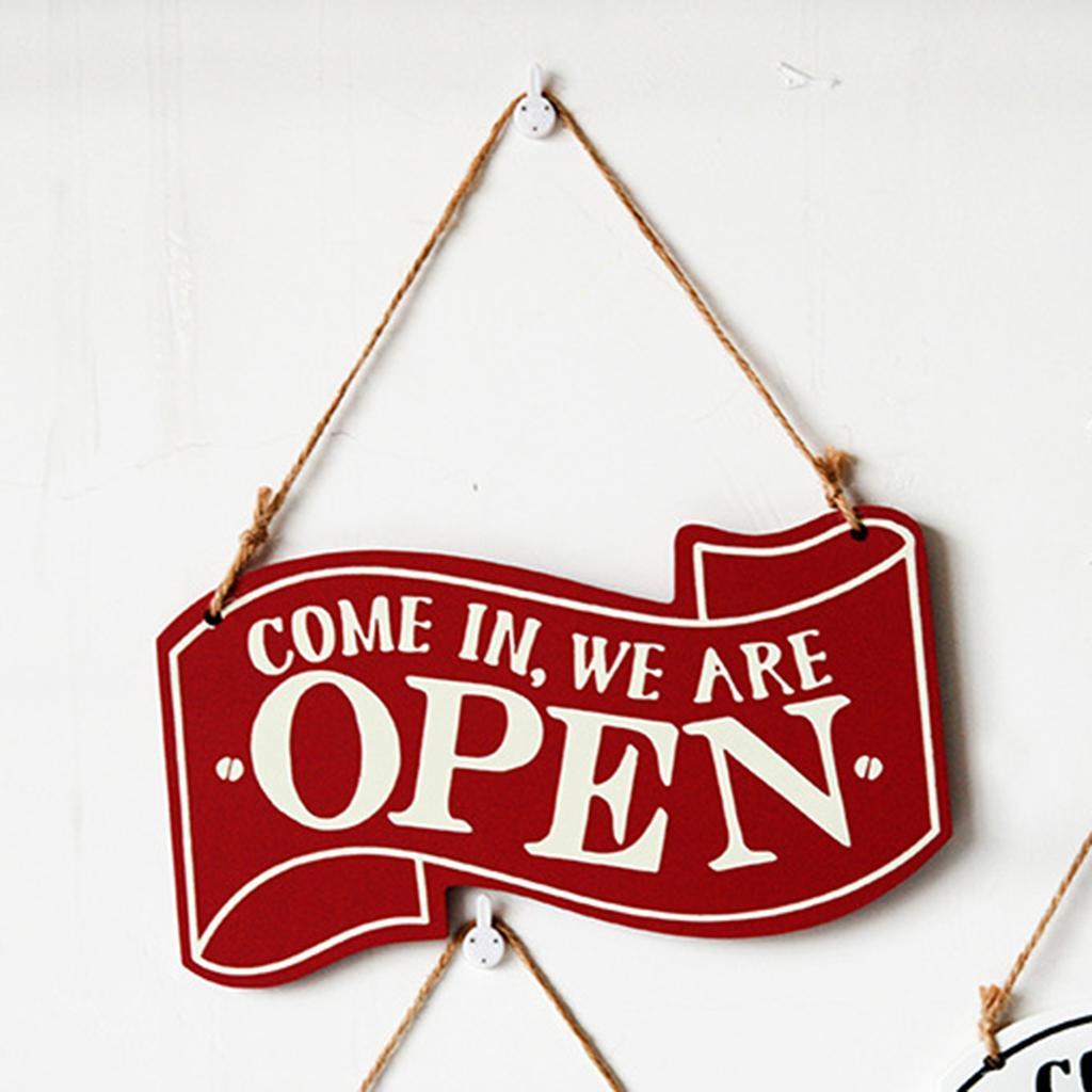 Open Closed Hanging Shop Sign With Hanging Rope For Shop Coffee Restaurant