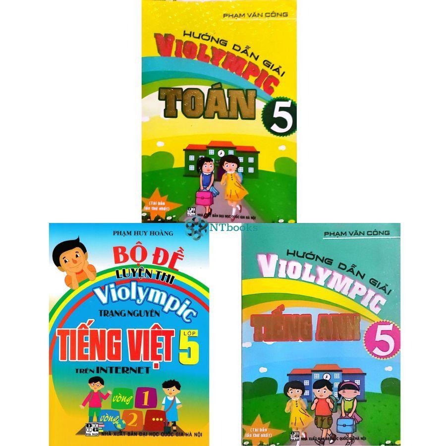 Sách - Combo Hướng Dẫn Giải ViOlympic Toán 5 +Violympic Tiếng Anh 5 + Bộ Đề Luyện Thi Violympic  Tiếng Việt 5 (3 cuốn )