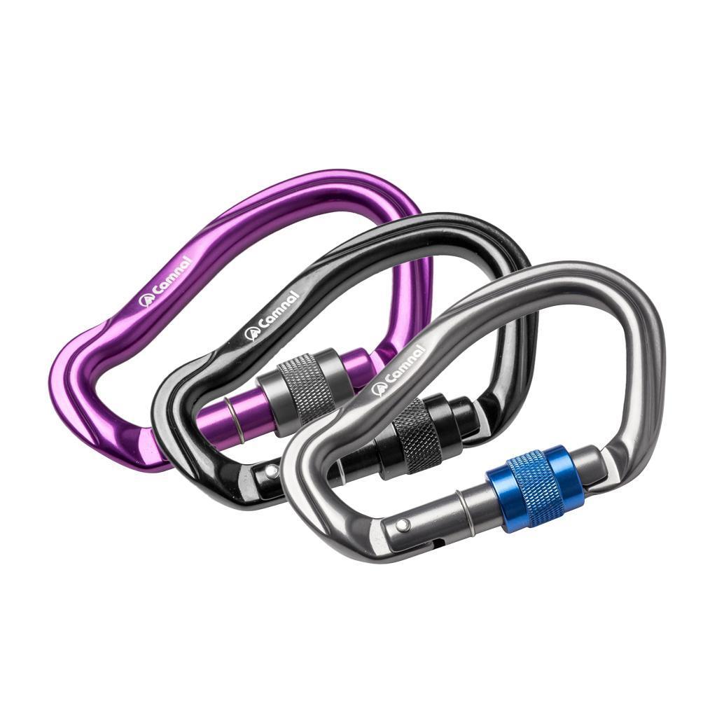 23KN Climbing Carabiner Mountaineering D Type Metal Clip Screw Lock