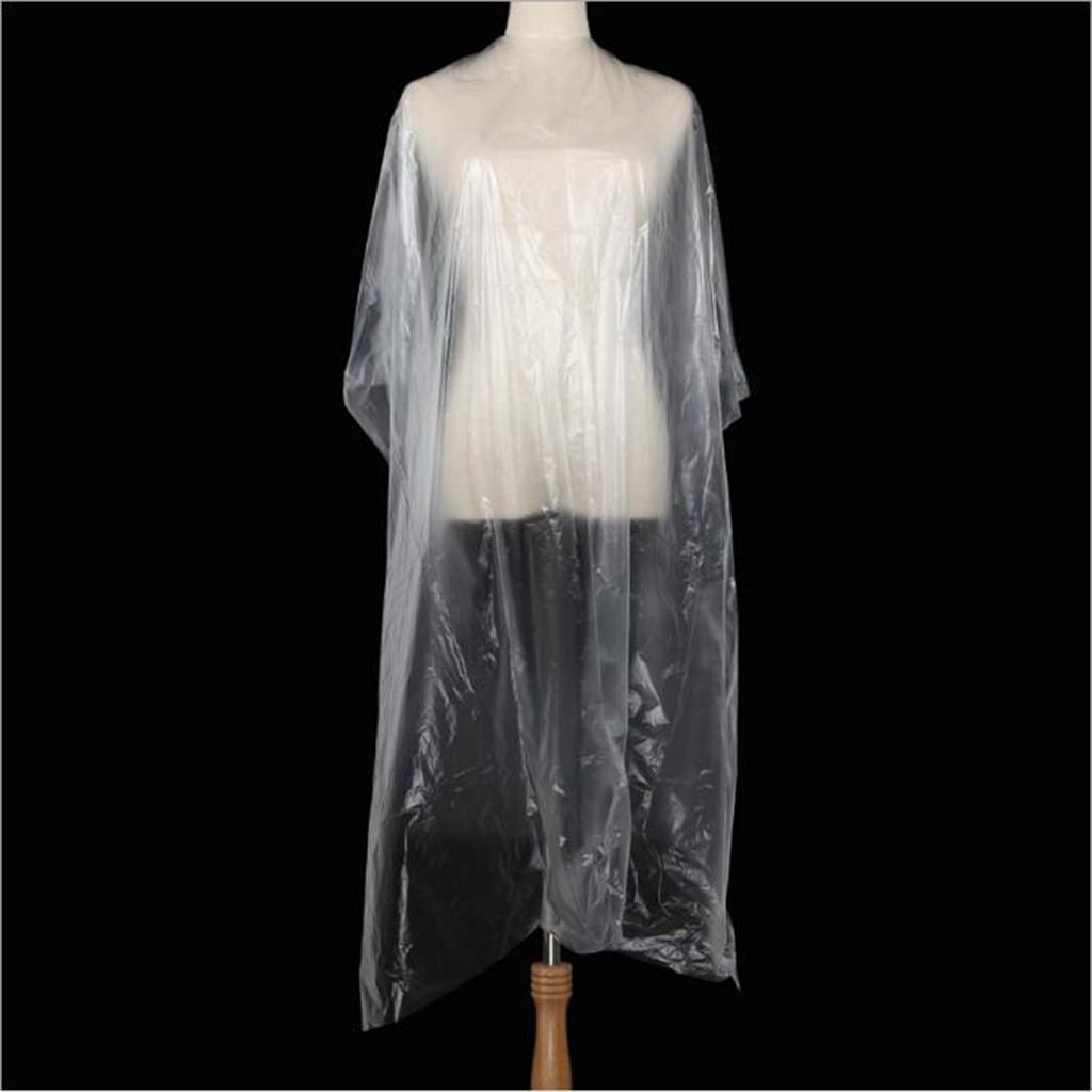 200pcs Disposable Hair Cutting Cape Salon Gown Barber Shop Capes Transparent