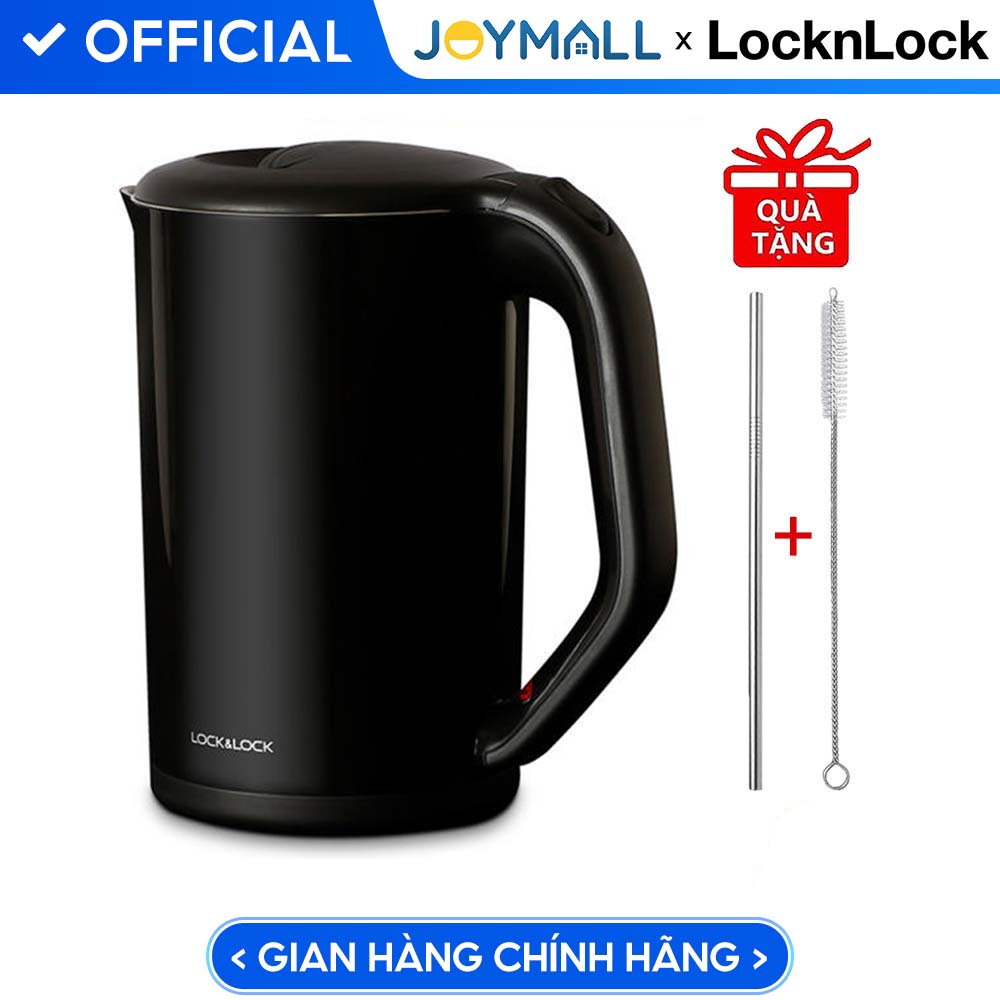 Ấm Đun Siêu Tốc Lock&Lock 2 Lớp Ruột Bình Bằng Thép Không Gỉ EJK738 1.7L – Hàng Chính Hãng, Bảo Hành 12 Tháng- Tặng Kèm Cọ Rửa Và Ống Hút – Màu Đen Ấm Đun Siêu Tốc Lock&Lock 2 Lớp Ruột Bình Bằng Thép Không Gỉ EJK738 1.7L – Hàng Chính Hãng, Bảo Hành 12 Tháng- Tặng Kèm Cọ Rửa Và Ống Hút – Màu Đen