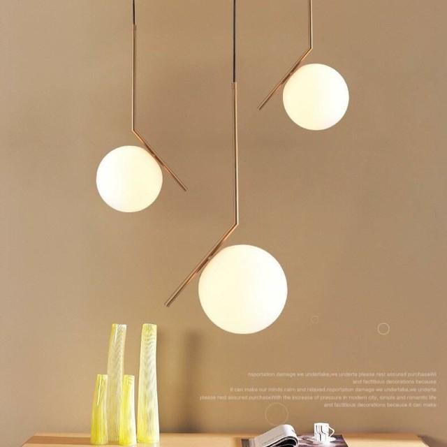 Đèn thả quả cầu thủy tinh thân mạ đồng - TẶNG KÈM BÓNG LED