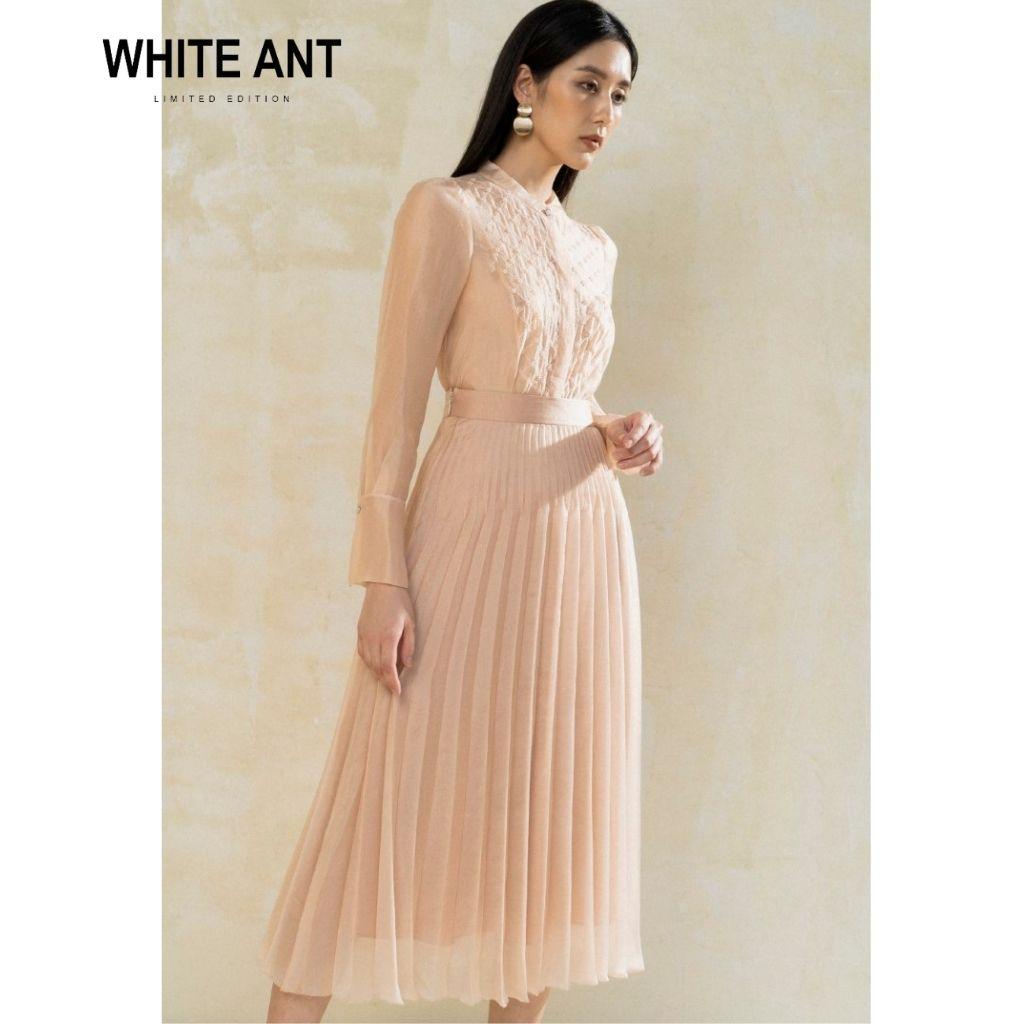 Áo Sơ Mi Nữ Công Sở Dài Tay WHITE ANT RHOMBUS SHIRT Thiết Kế Họa Tiết Cách Điệu, Chất Liệu Cupro Mềm Mịn 170300087