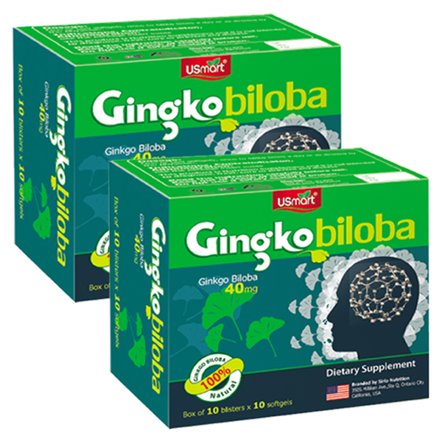 Combo 2 Hộp Thực Phẩm Chức Năng Hỗ trợ tuần hoàn não Gingko Biloba Sirio Pharma (100 viên)