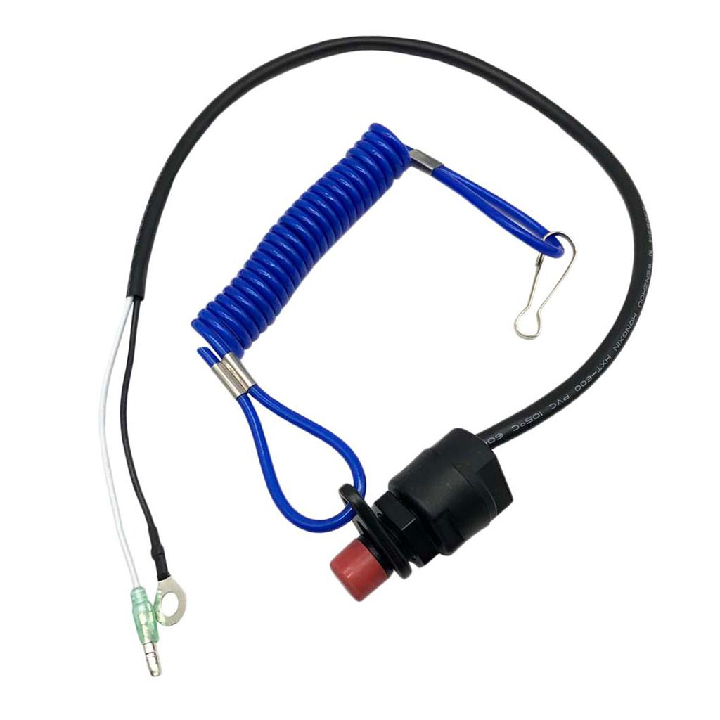 2 Pieces Boat Outboard Kill Stop Switch & Safety Tether Lanyard for Yamaha