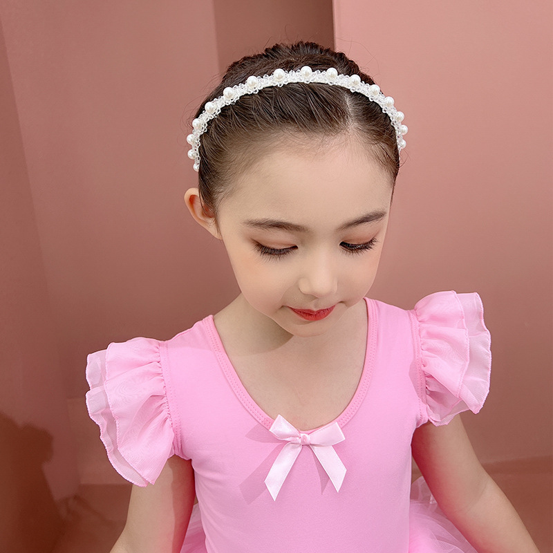 Đầm múa ballet hiện đại cao cấp màu hồng kẹo ngọt, tay cánh tiên cho bé gái
