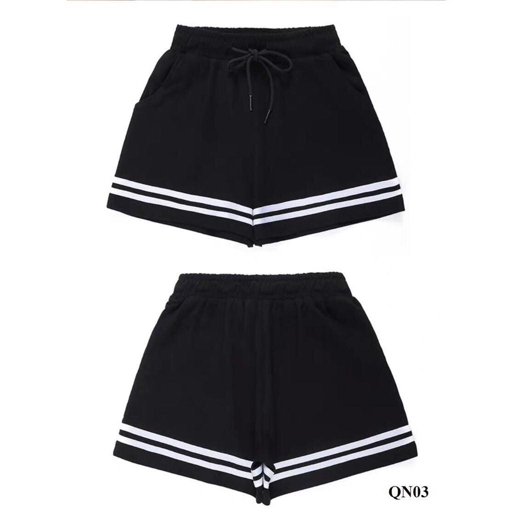 Quần short nữ VIỀN 2 màu - thun cotton co giãn 4 chiều - không xù / có size 70KG MS03