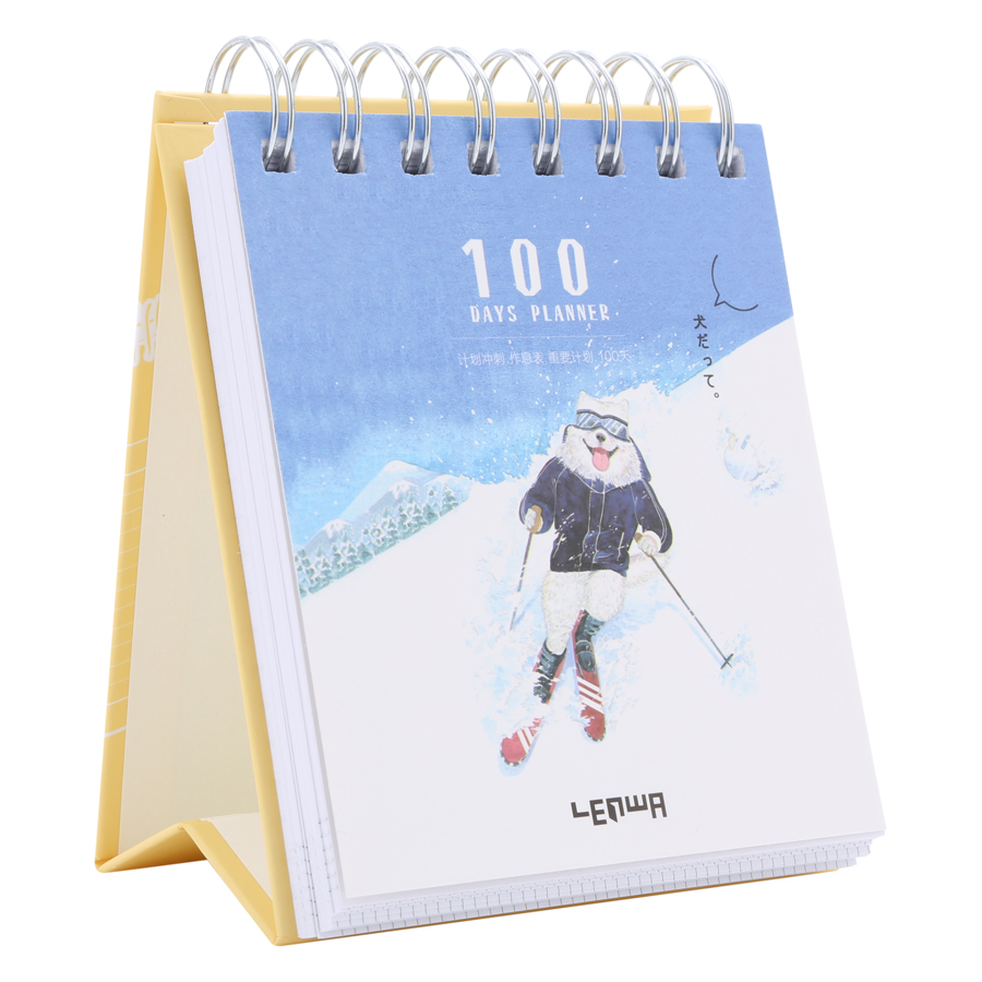 Sổ Kế Hoạch Lò Xo 100 Ngày - 100 Days Daily Planner Notebooks - Thể Thao 1 (10.6 x 12.4 cm)