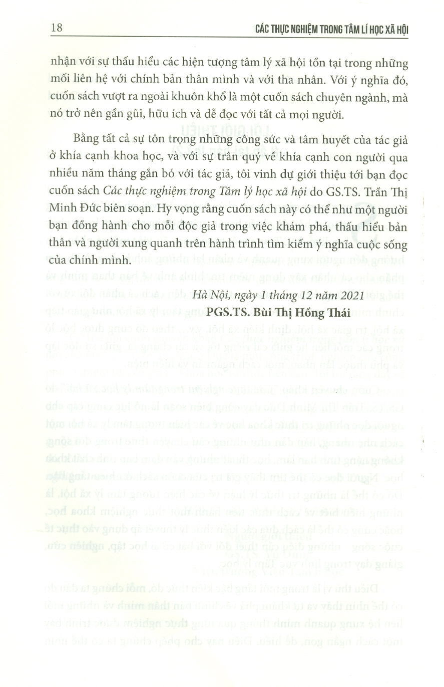 Các Thực Nghiệm Trong Tâm Lý Học Xã Hội - Sách Chuyên Khảo Dành Cho Cao Học Và Sinh Viên Tâm Lý (Tái bản lần thứ hai) - Bìa cứng