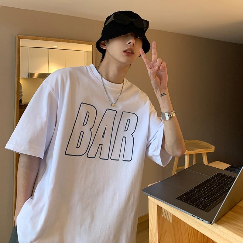 Áo thun oversize form rộng tay lỡ oversize phông nam unisex cổ tròn streetwear giá rẻ hàn quốc BAR