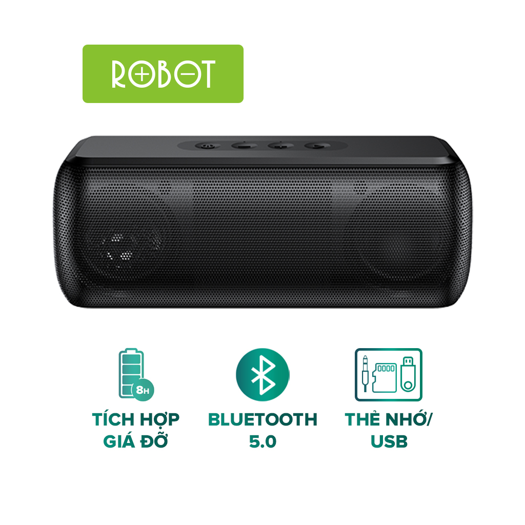 Loa Bluetooth ROBOT RB220 Công suất lớn 5W - Hỗ trợ TWS- Âm thanh vòm âm bass sâu và trầm thiết kế nhỏ gọn - Hàng Chính Hãng