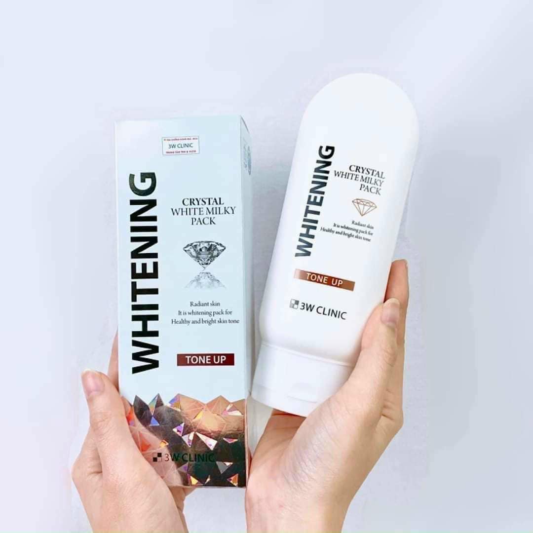 Kem trắng da 3W Clinic Crystal white milky pack  tone up 200g