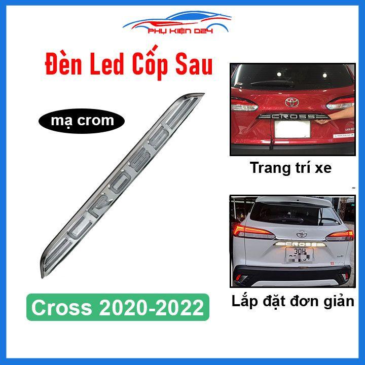 Ốp tay cốp sau có đèn led Toyota Cross 2020-2022 màu đen ánh sáng đỏ, màu trắng sáng vàng trang trí xe