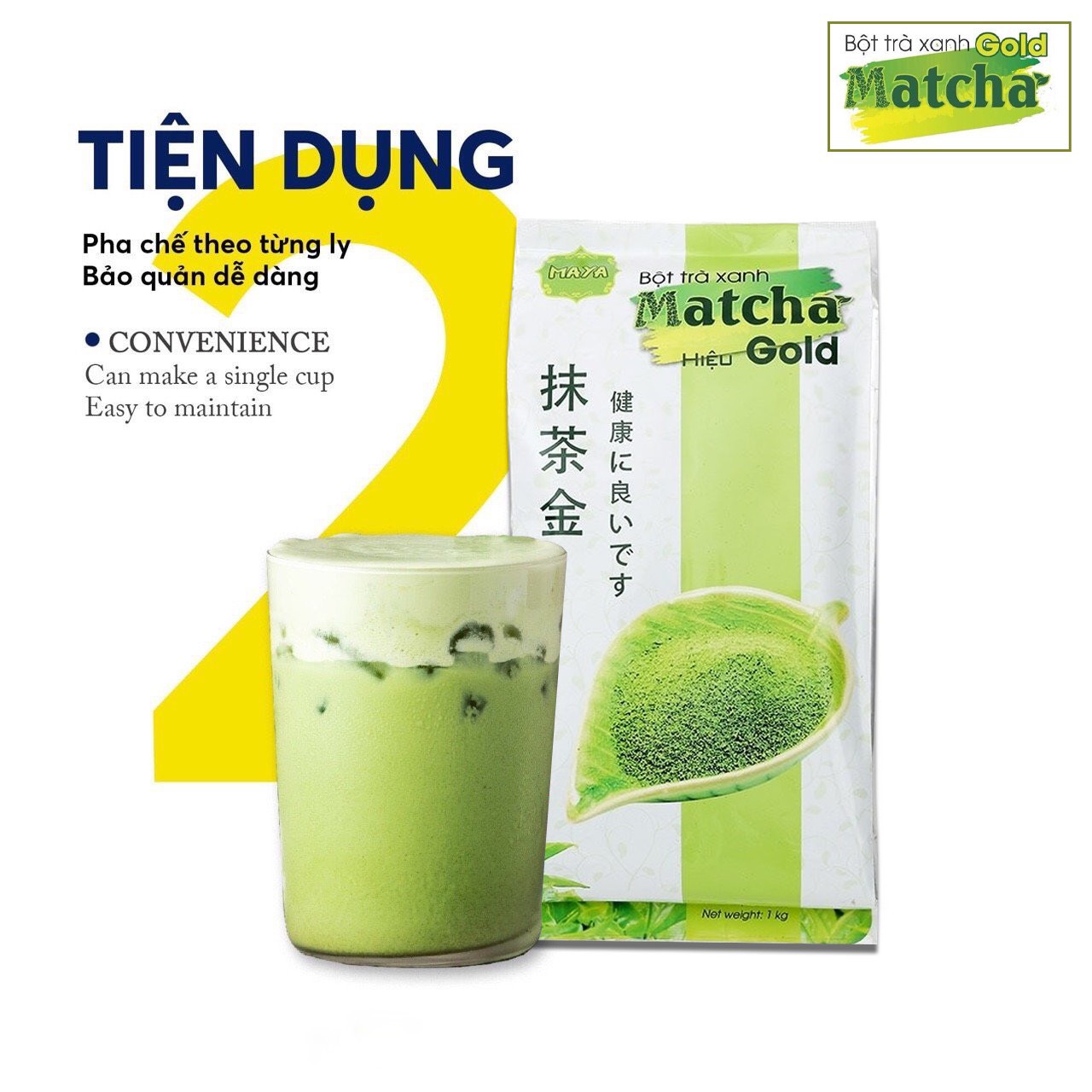 Combo 2 túi Bột trà xanh Matcha Gold