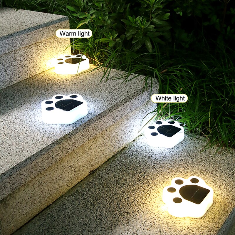 Đèn led chân Gấu năng lượng mặt trời trang trí cầu thang sân vườn Solar Led Light Outdoor Landscape Garden Lights