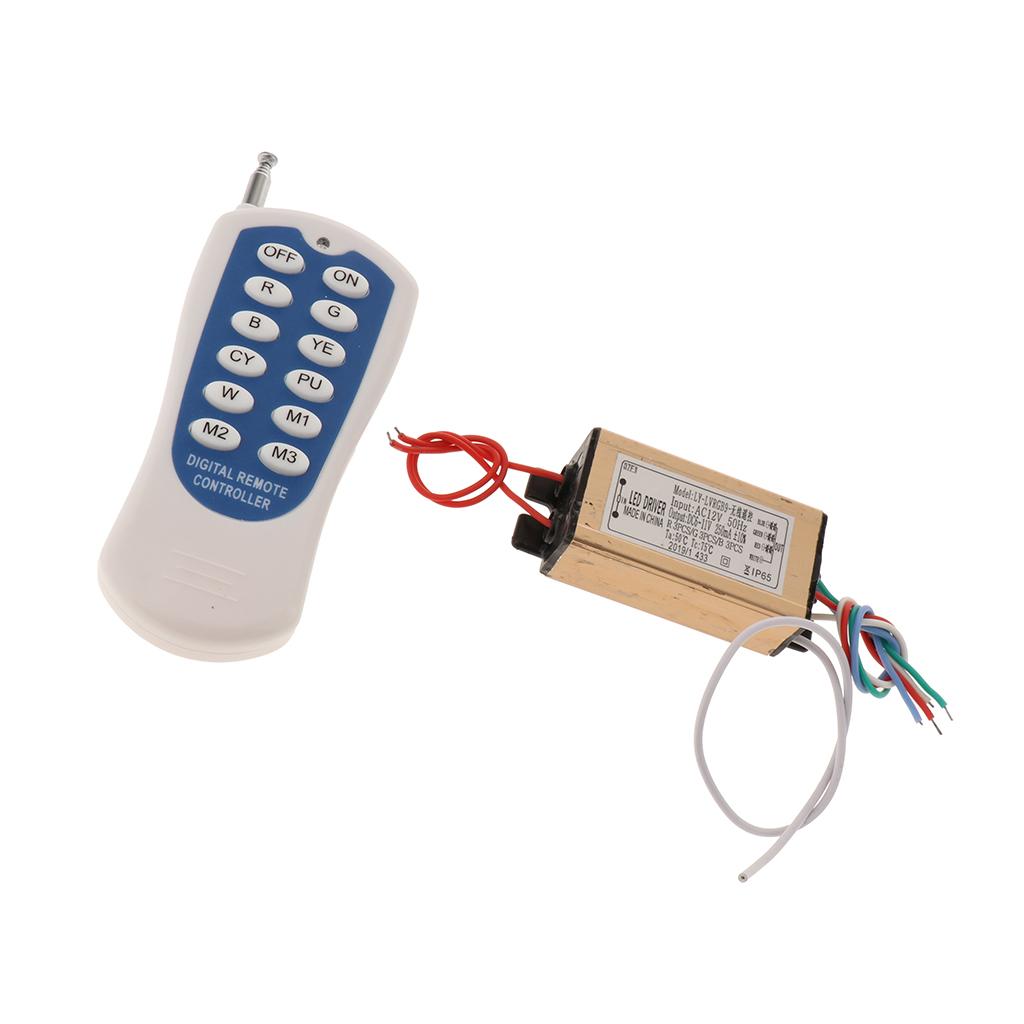 AC12-24V 3-18W Điều Khiển từ xa Đèn RGB Lái Xe Chống Nước Cấp Nguồn ĐÈN LED