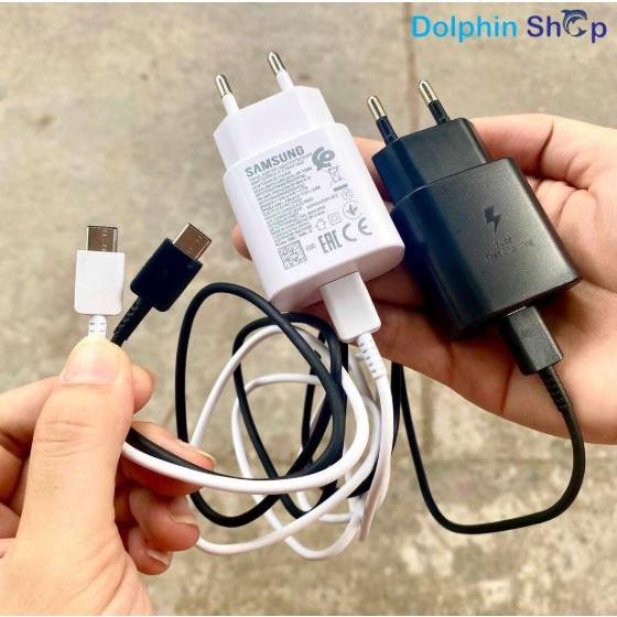 Bộ Sạc Nhanh Samsung 25W Note 10 Note 20 A71 A70 A80 A90 S20 S20+ S20 Ultra Sạc nhanh 2 đầu type C Phụ Kiện Chấn Thiên