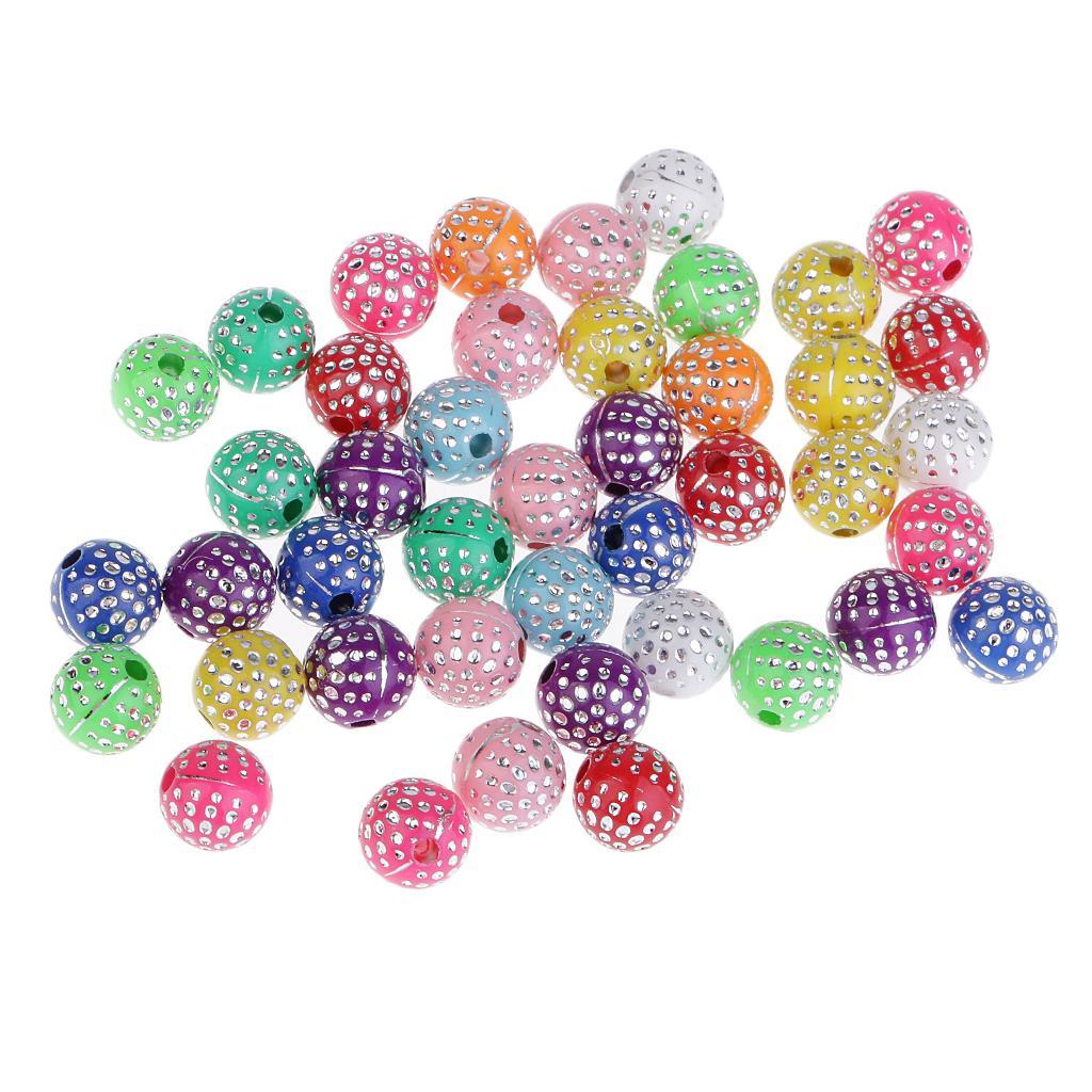 200Pcs Resin Rhinestone Beads Jewelry Findings Spacer Beads 8mm Colorful