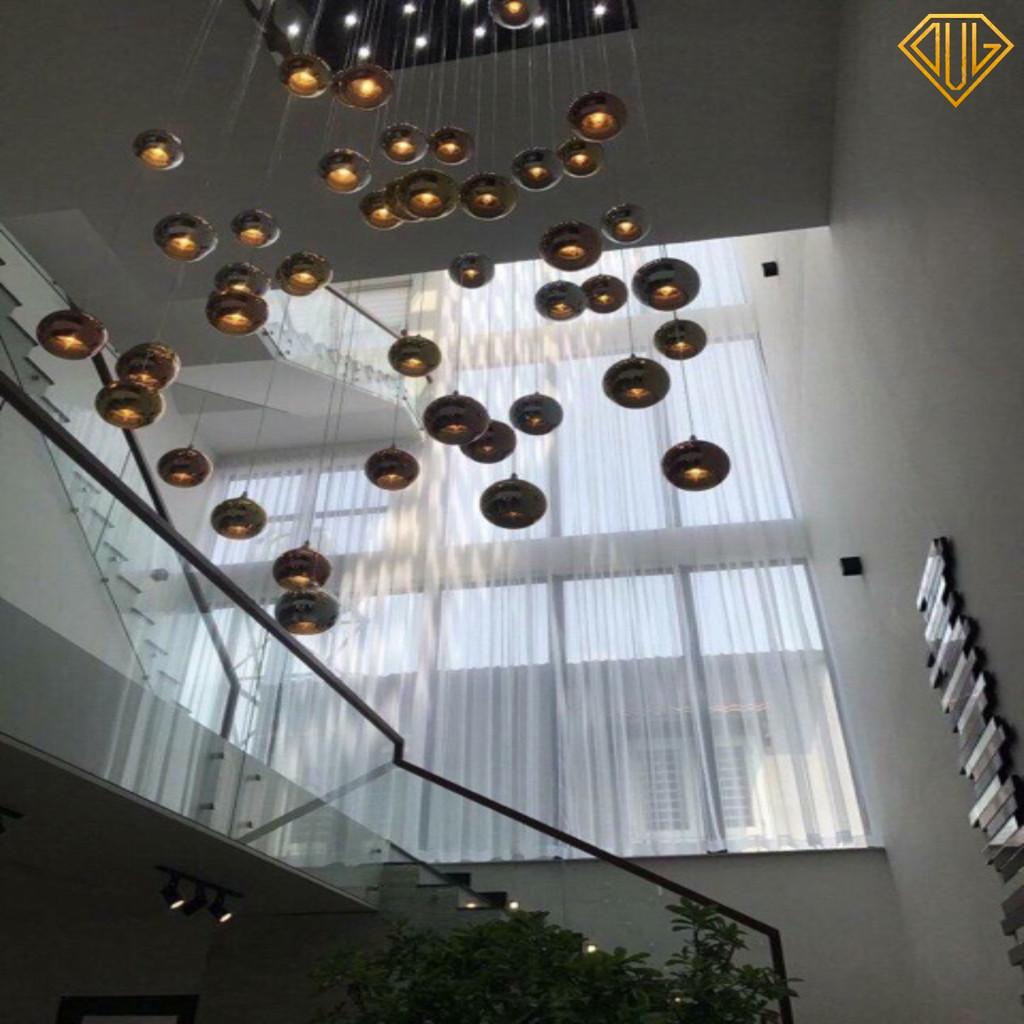 Đèn thả trần chao tròn decor trang trí bàn ăn, đèn quán cafe, đèn nhà hàng (Ảnh thật) DVLL - Bạc