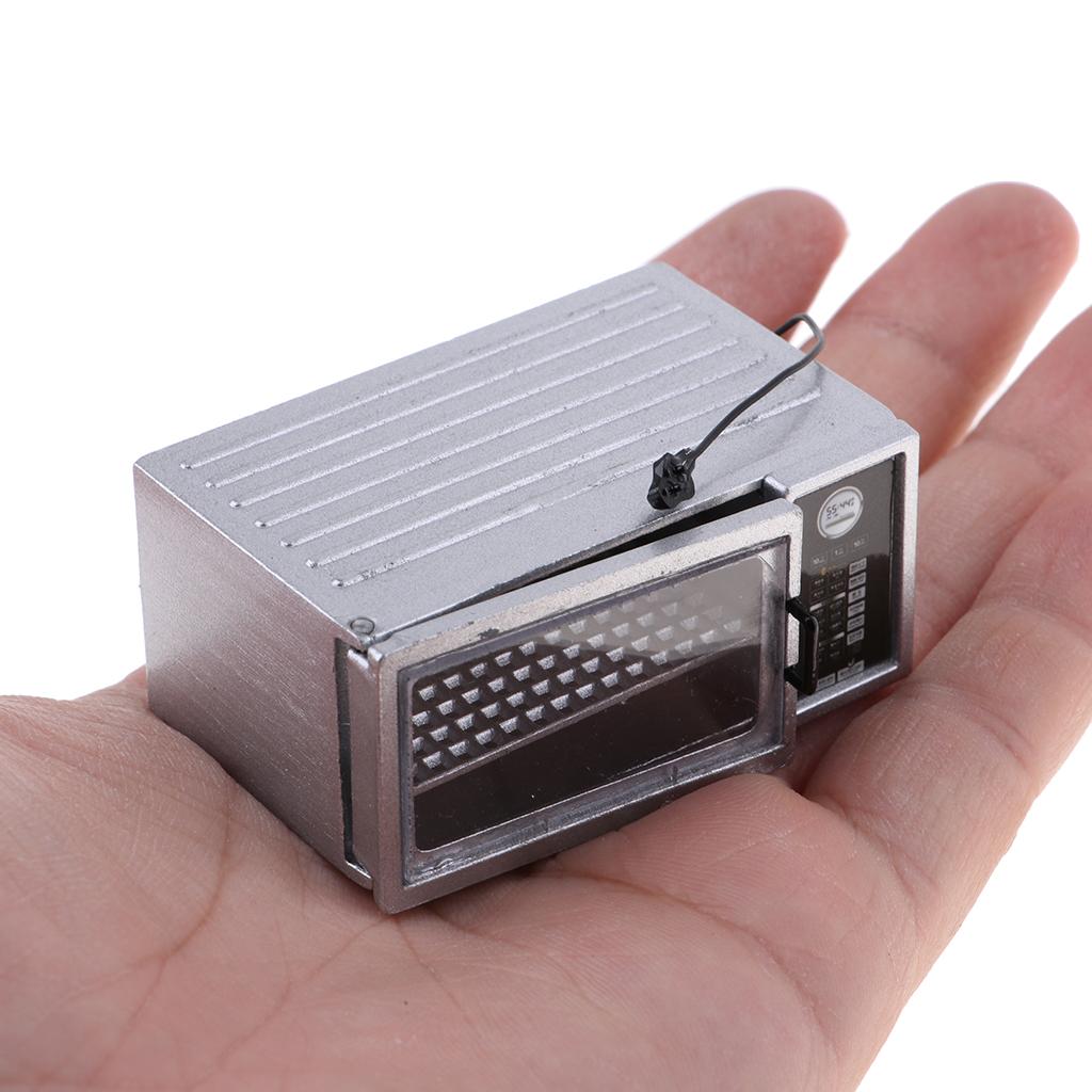 1/12 Nhà Búp Bê Thu Nhỏ Đồ Nội Thất Vi Sóng Họ Đồ Gia Dụng Nhà Bếp
