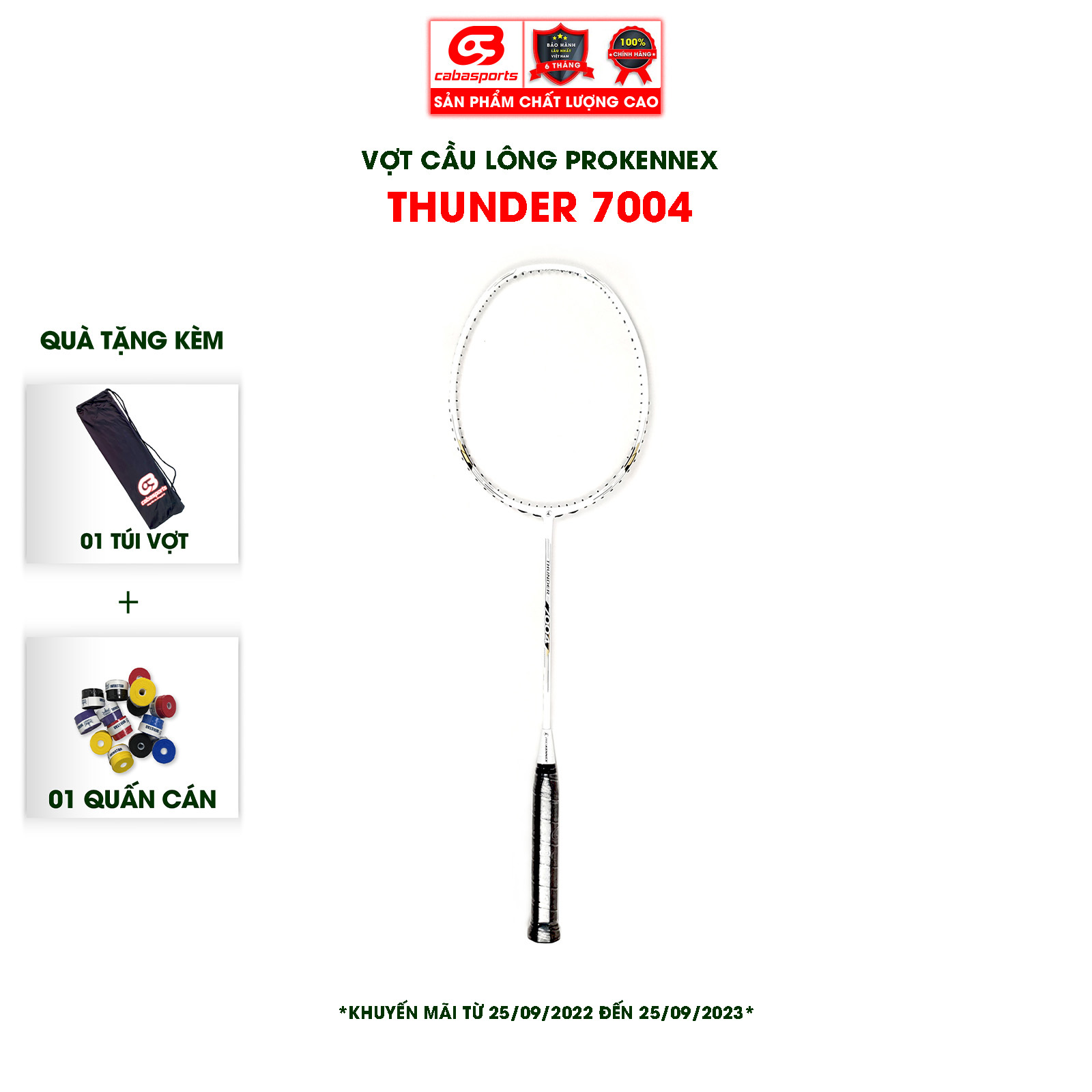 Vợt cầu lông Prokennex THUNDER 7004 chính hãng giá rẻ chuyên công (1 CÂY) - Tặng kèm quấn cán