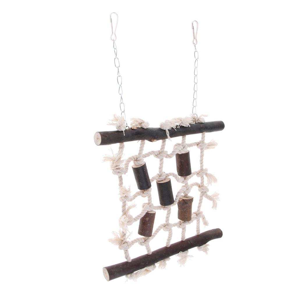 Parrot Bird Swing Chew Rope Hammock Hanging Cage Toys Pet Activity Toy