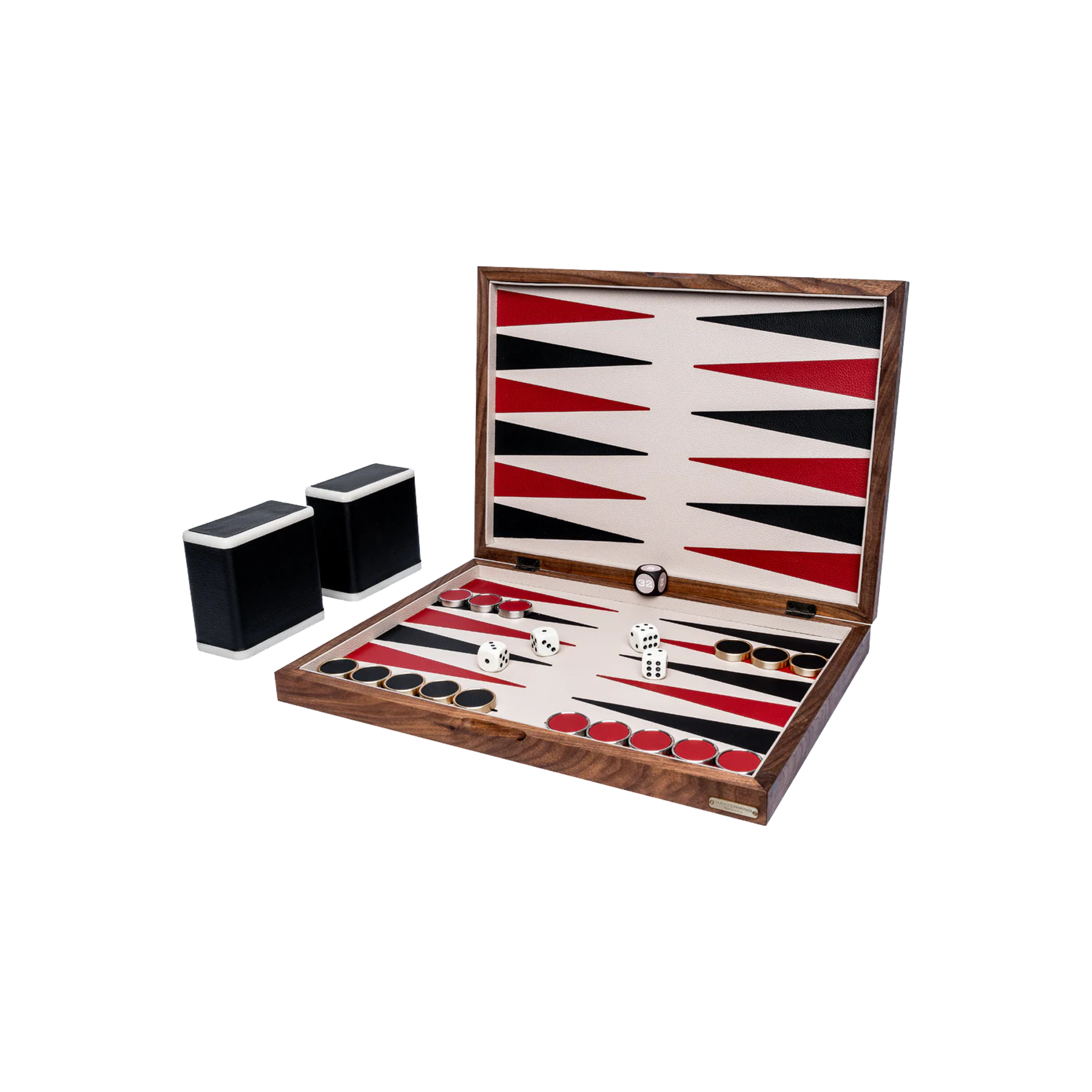 Bộ Cờ Backgammon Bàn Cờ Gỗ Phối Da Cao Cấp - Sang Trọng The Craft House