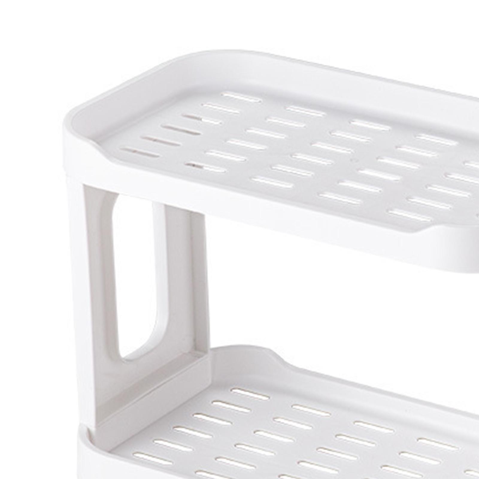 Double Layer Desktop Storage Rack, Product Holder, Free Standing Vanity Tray, Cosmetic Storage Shelf for Table Bathroom Dorm