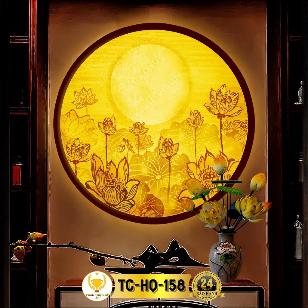 Đèn Thờ Hào Quang Phật Tranh Trúc Chỉ Tròn, Trang Trí Bàn Thờ, Hào Quang Trúc Chỉ Hoa Sen TC-HQ-158
