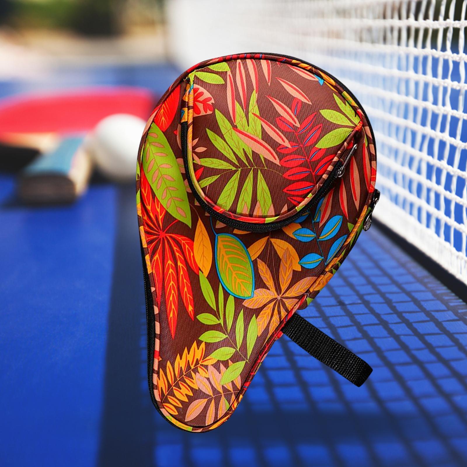 Table Tennis Racket Sleeve Oxford Cloth Wear Resistant Sturdy Zipper Drop Resistant Scratch Resistant Holder Paddle Case for Adult