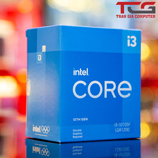 CPU Intel Core i3 10105F New Chính Hãng (3.7GHz up to 4.4Ghz, 4 cores 8 threads, 6MB Cache, 65W)