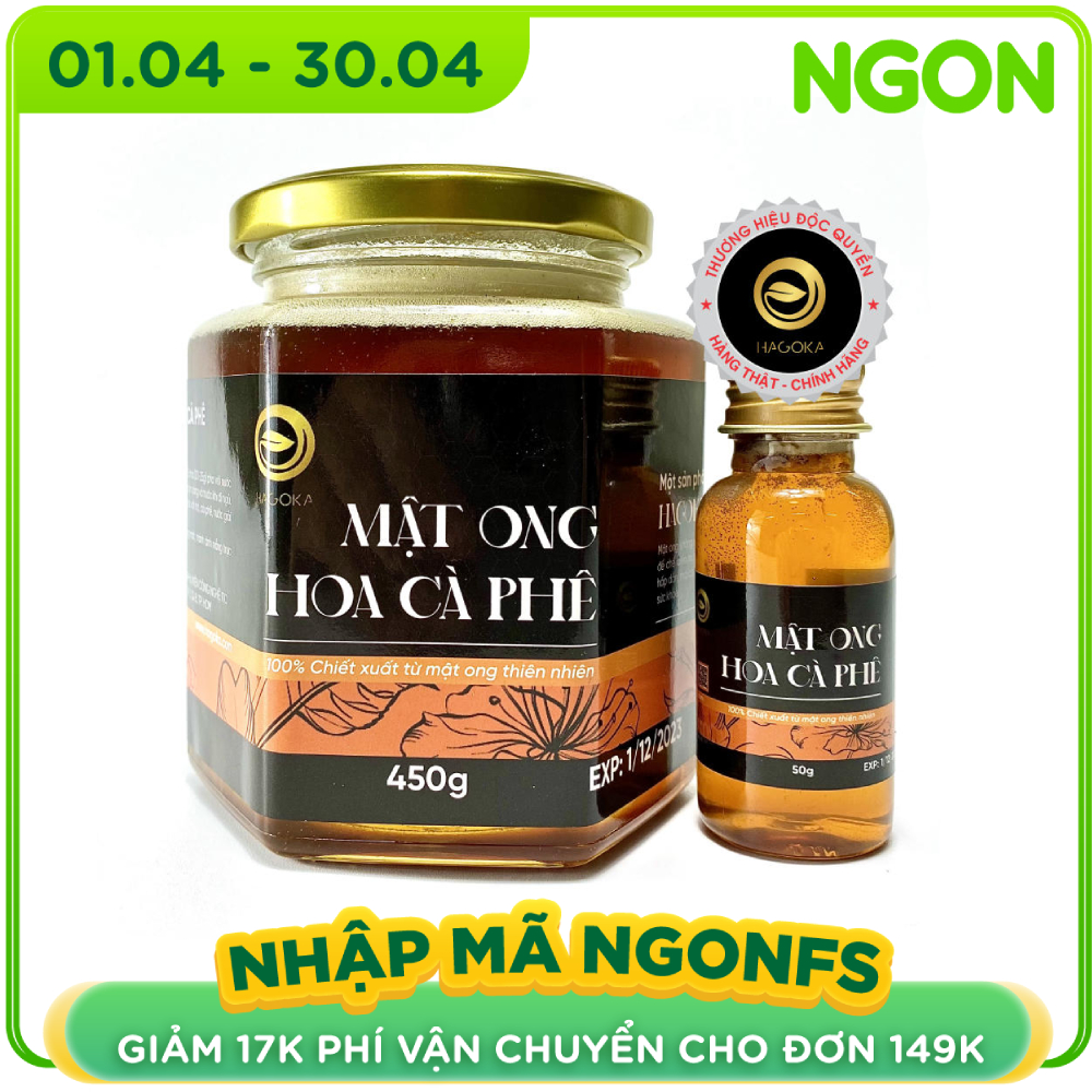 Mật ong hoa cà phê nguyên chất loại 450g lọ thủy tinh