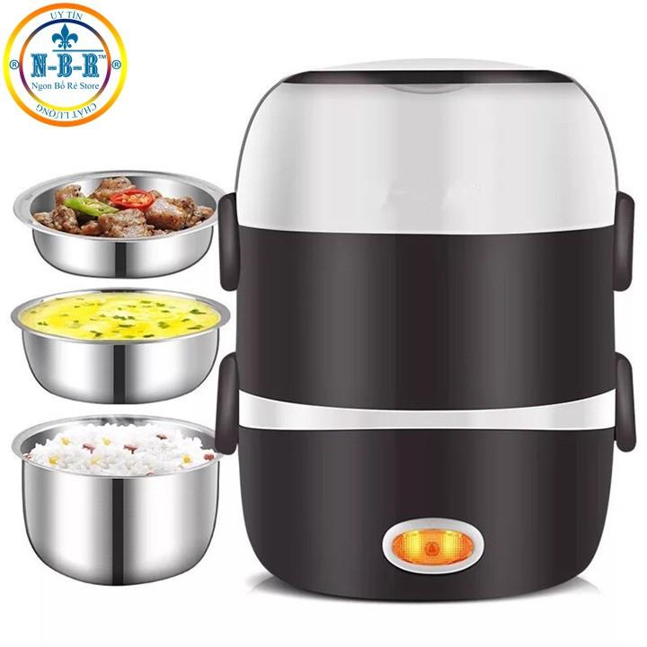Cặp Lồng Cắm Điện 3 Tầng ruột inox Cao Cấp Giữ Nóng Thức Ăn Liên Tục
