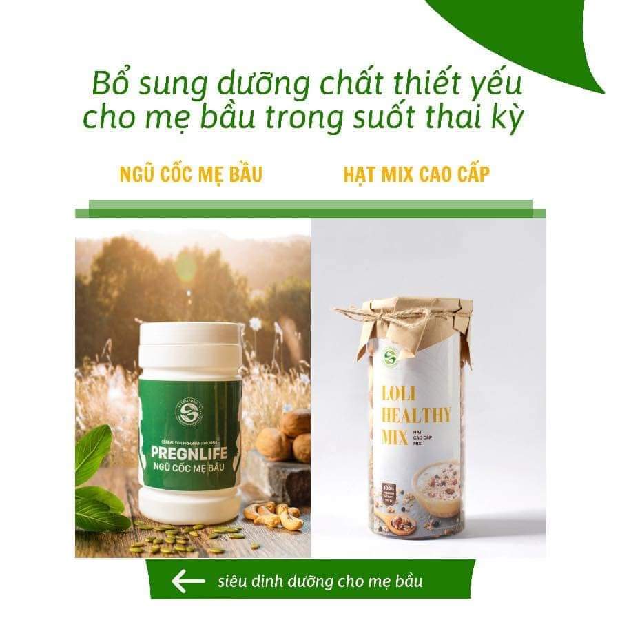 Ngũ Cốc Mẹ Bầu Pregnlife Long Liên (500gr) - Ngũ Cốc Cho Bà Bầu Lolifood - Ngũ Cốc Cao Cấp Siêu Dinh Dưỡng Cho Mẹ Và Thai Nhi - Bổ Sung Omega3, DHA, Canxi, Sắt - Hỗ Trợ Cho Sự Phát Triển Toàn Diện Và An Toàn Của Bé - Chứng Nhận ATVSTP