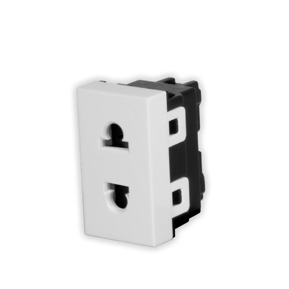 Set 3 Ổ cắm 2 chấu đơn âm tường Điện Quang DQHome ĐQ IW1 O2PS W