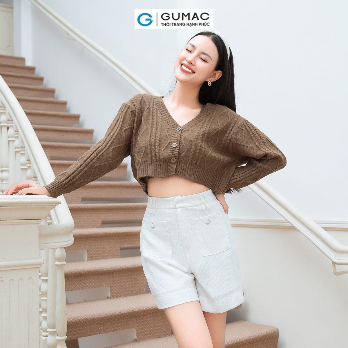 Áo cardigan phối layer thời trang GUMAC AD10048