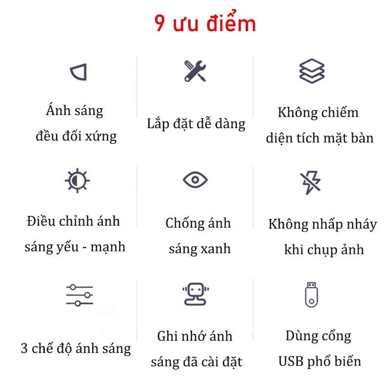 Đèn treo màn hình máy tính bảo vệ mắt dùng trong công việc chống cận thị, chống mỏi mắt 3 chế độ đèn, chống ánh sáng xan