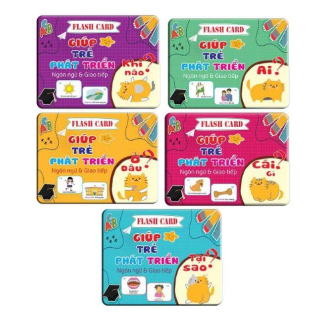 Bộ thẻ flashcards phát triển ngôn ngữ và giao tiếp (combo 5 chủ đề)