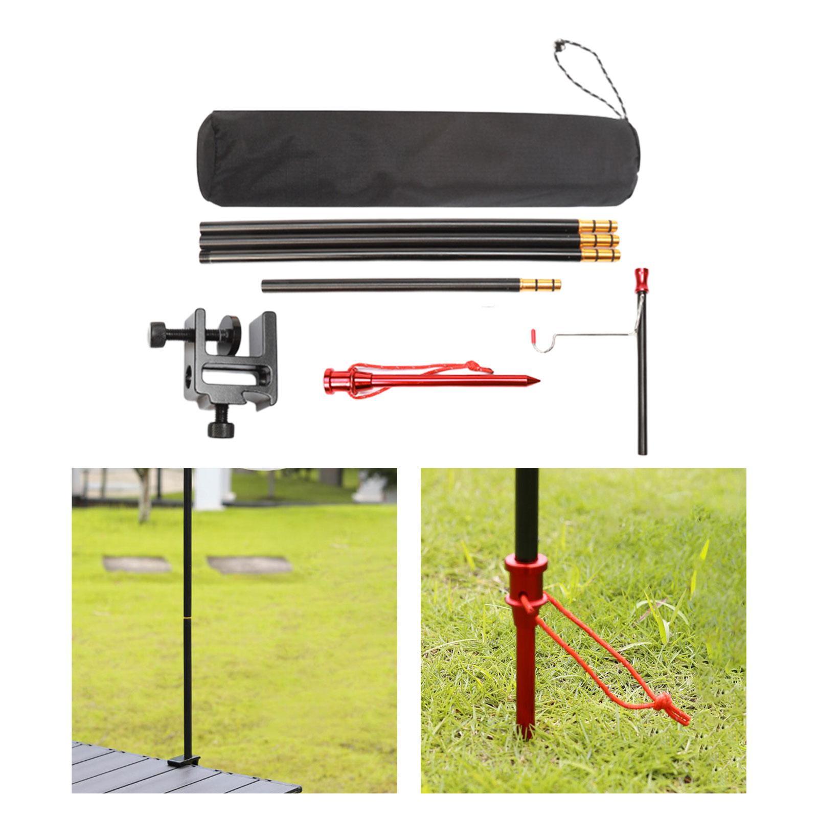 Camping Lantern Stand Aluminum Alloy Hanging Tent Light Holder Collapsible Bracket Outdoor Lamp Pole Post for Traveling Fishing Picnic BBQ