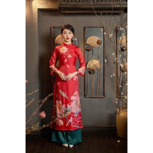 Siêu phẩm áo dài cách tân tơ kết nổi 4 tà đẹp sang xịn Áo dài đẹp hàng thiết kế cao cấp ảnh thật 100%