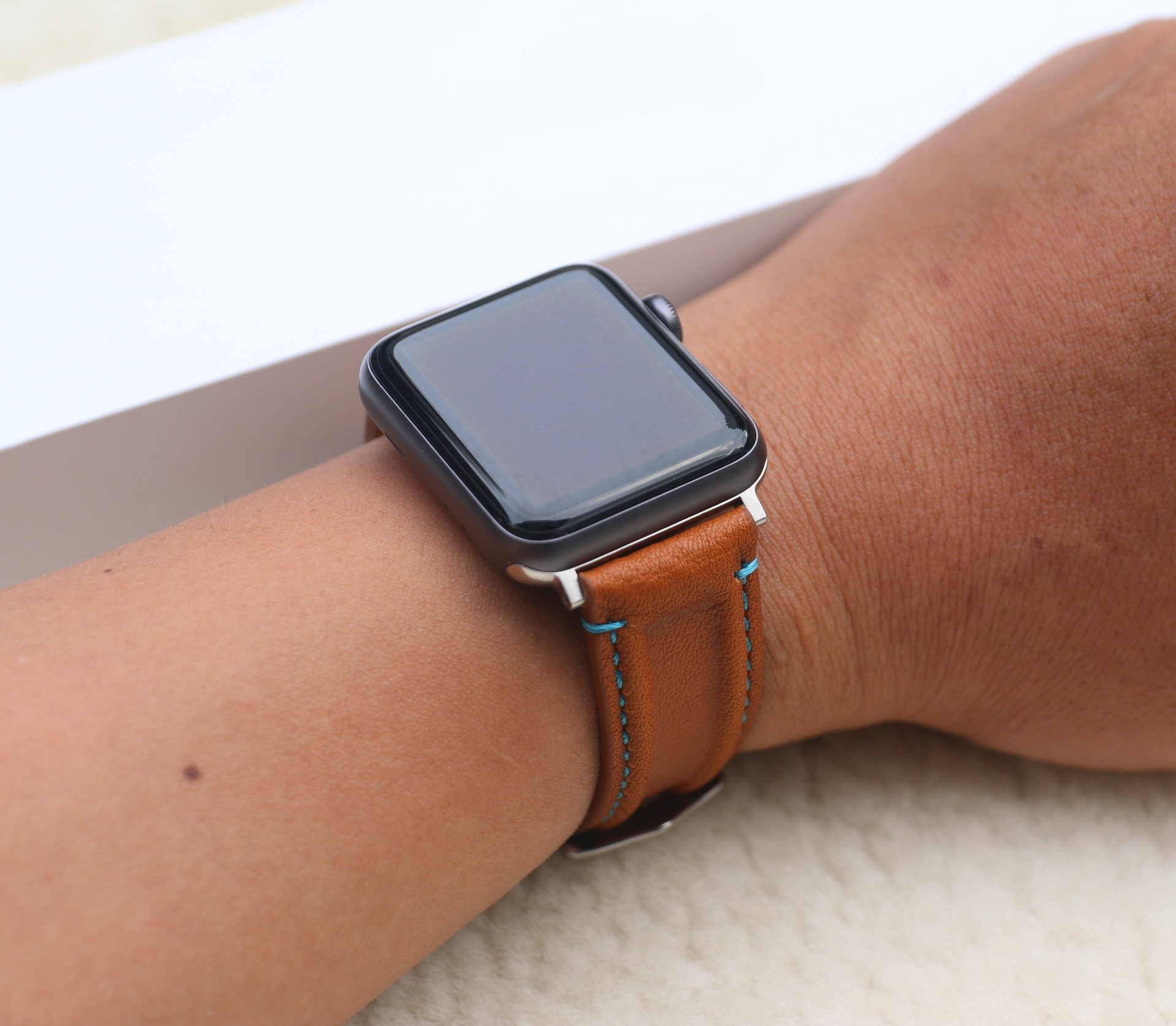 Dây Da Thay Thế Dành Cho Apple Watch Da Bò Sáp Phong Cách Gân Đọc Đáo Khóa Thép 316L Dành Cho Series SE 7| 6 | 5 | 4 | 3 | 2 | 1