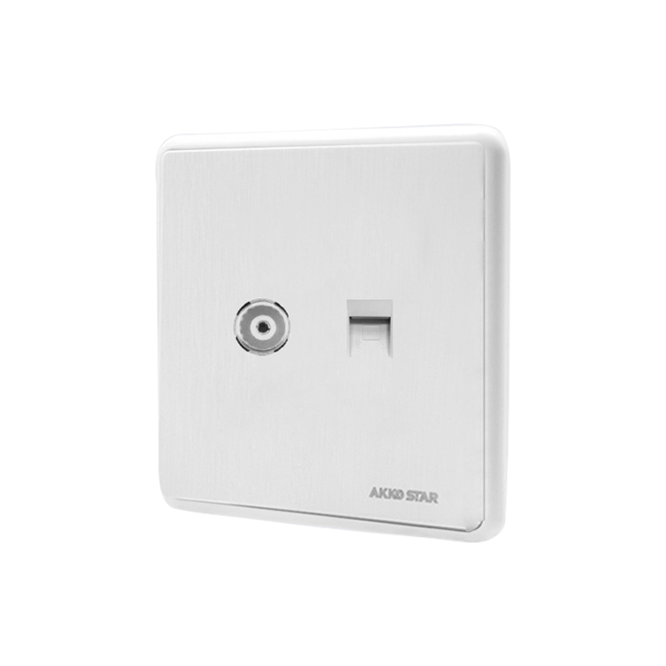 CÔNG TẮC CÁP TIVI VÀ ĐIỆN THOẠI  87566 AKKO STAR   - HÀNG CHÍNH HÃNG