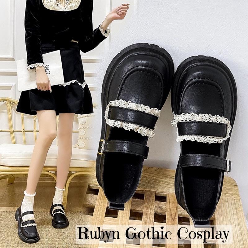 Giày Lolita phối ren siêu xinh đế cao 5cm ( màu Trắng và Đen ) size 35 - 40