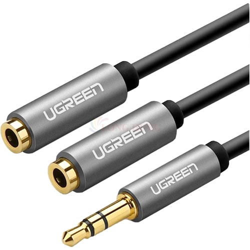 Cáp chuyển AV 3.5mm sang 2 đầu tai nghe Ugreen Audio Splitter Cable with Braid 20cm AV123 - Hàng chính hãng