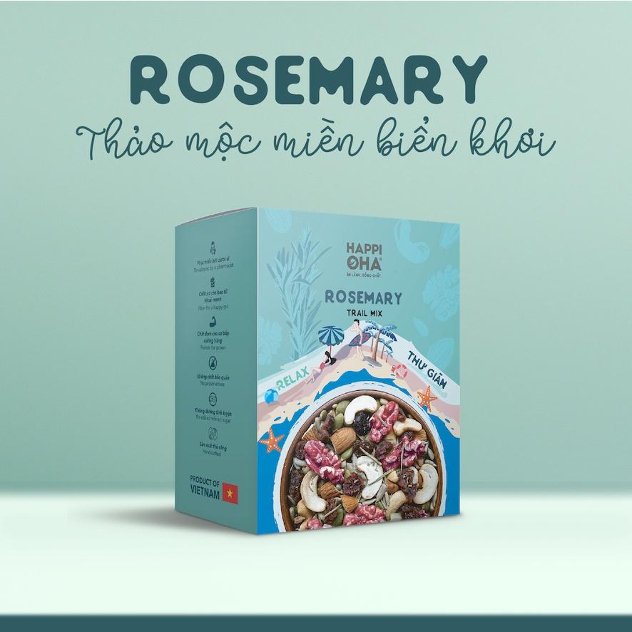 Trailmix Rosemary HAPPI OHA - Ngũ Cốc Ăn Kiêng Không Đường Tinh Luyện Hỗn Hợp Hạt Trái Lá Hương Thảo