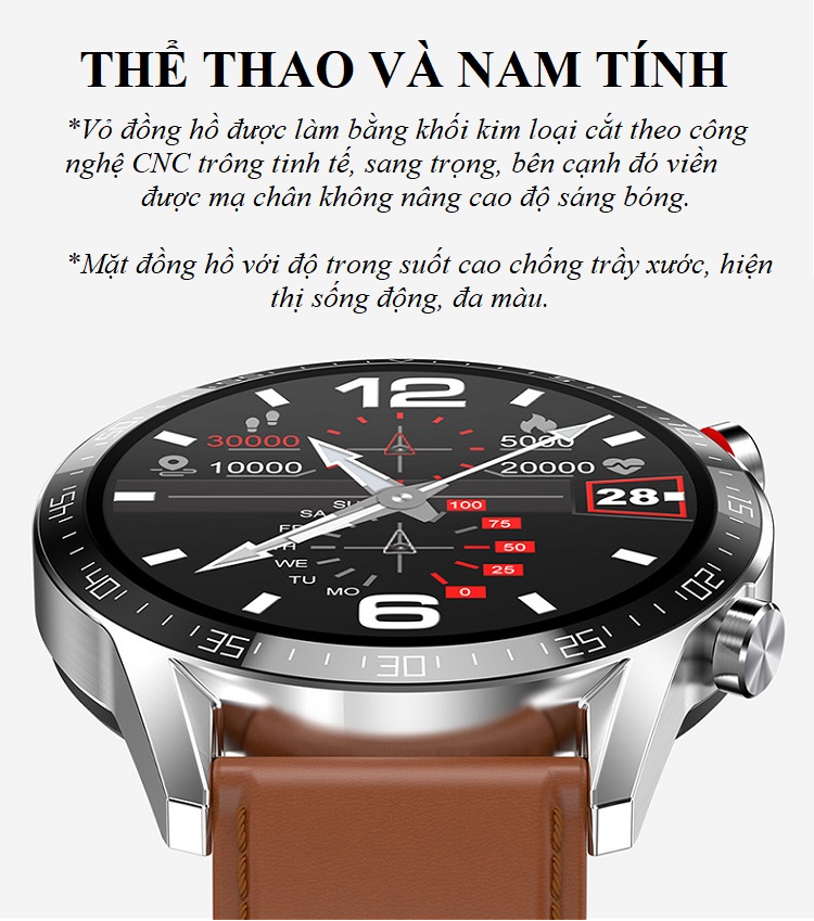 Đồng Hồ Thông Minh Theo Dõi Vận Động Theo Dõi Sức Khỏe L.13 - Nghe gọi cảm ứng đa điểm - Đồng hồ thông minh